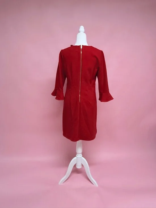 Ann Taylor Red Flare-Sleeve Shift Dress - Picture 7 of 9